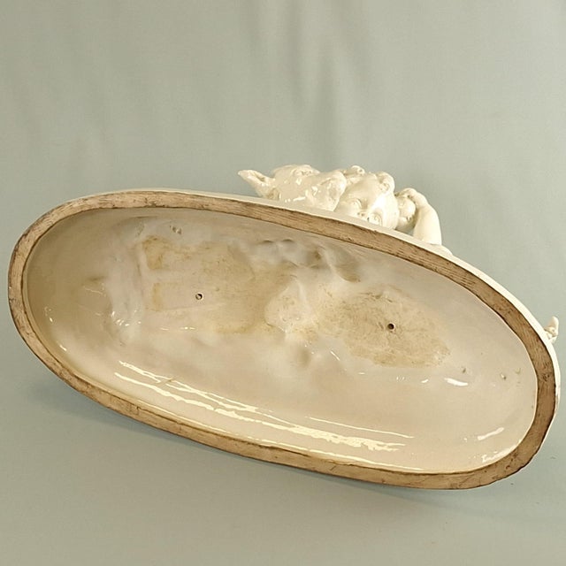 White Antique Ceramic Sculpture by Badessi for Capodimonte, 19th Century For Sale - Image 8 of 10