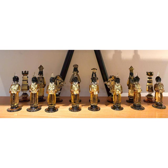 Amber Glass Chess Pieces from Barbini, Pauly & C., 1930s, Set of 32 For Sale - Image 15 of 16
