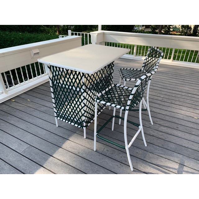 1990s Brown Jordan Patio Bar Table & 2 Stools Chairish