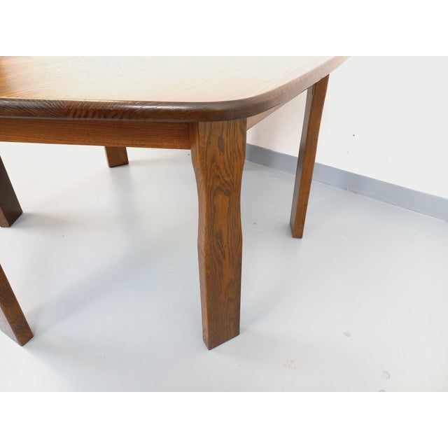 Vintage Brutalist Hexagonal Oak Dining Table with Extension, 1950s For Sale - Image 18 of 18