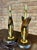 Coffee Tasha Heifetz Free Form Walnut and Brass Table Lamps- A Pair. For Sale - Image 8 of 9