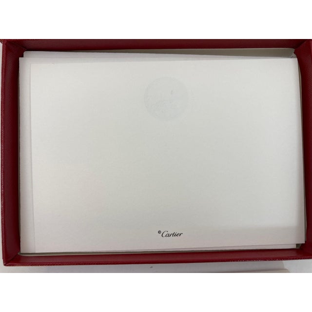 Late 20th Century Cartier Iconic Panther Design Card and Envelope Set Luxury Desk Stationery For Sale - Image 5 of 7