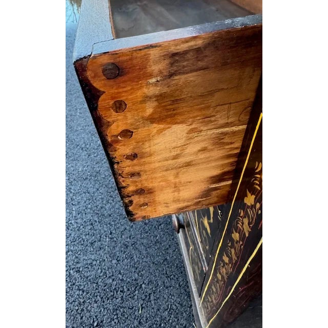 Antique Victorian Paint Decorated Cottage Pine 3 Drawer Chest For Sale In Boston - Image 6 of 6