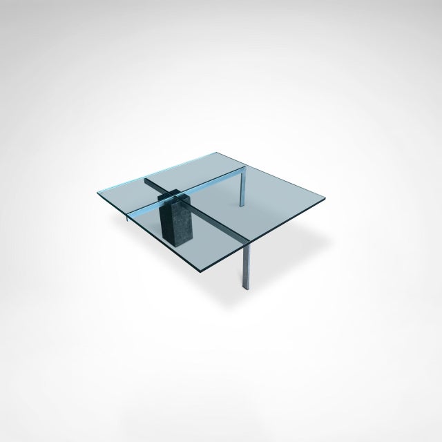 Postmodern KW1 Coffee Table in Glass and Granite by Hank Kwint for Metaform, 1980s For Sale - Image 3 of 8