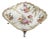 Antique French Sterling Silver & Continental Porcelain Bowl Hand Painted Flowers Gilt Scalloped Rim For Sale