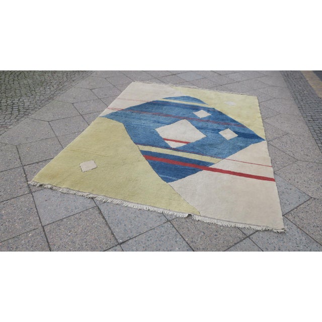 Bauhaus Hand-Knotted Rug, 1970s For Sale - Image 6 of 6