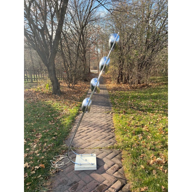 Chrome 1970s Chrome Space Age Postmodern Floor Lamp For Sale - Image 8 of 8