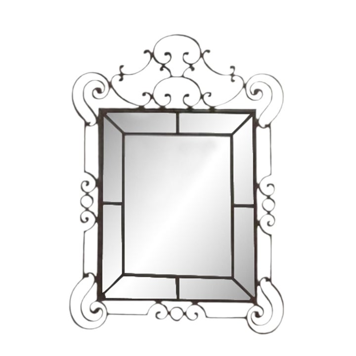 1990s Ethan Allen Collectors Classic Iron Forged Mirror | Chairish