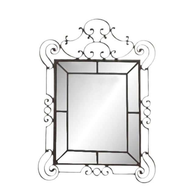 1990s Ethan Allen Collectors Classic Iron Forged Mirror For Sale