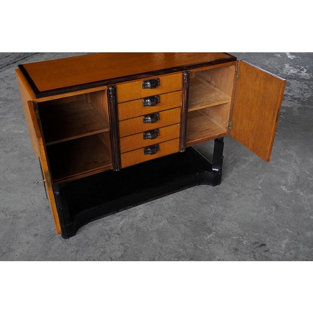 Wood Art Deco Amsterdamse School Cabinet, The Netherlands, 1930s For Sale - Image 7 of 10