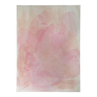 Soft Pink and Coral Gestural Abstract Painting For Sale