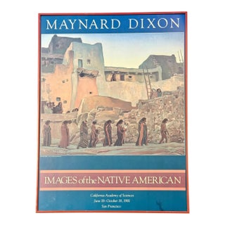Maynard Dixon 1981 Framed Museum Exhibition Poster Southwestern Pueblo Art-Boho For Sale