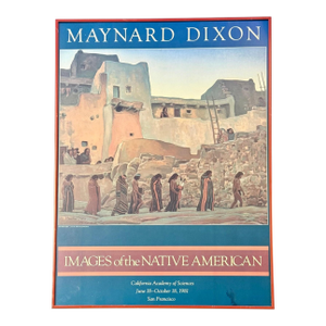 Maynard Dixon 1981 Framed Museum Exhibition Poster Southwestern Pueblo Art-Boho