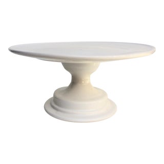 Hand-Thrown White Cake Stand For Sale