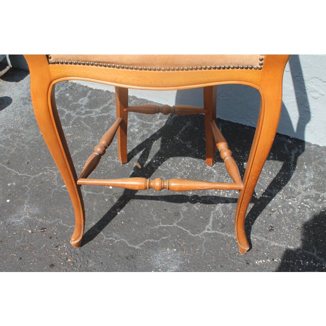 Wood 1970's Vintage Traditional Style Bar Stools a - Pair For Sale - Image 7 of 9