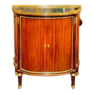 19th Century French Louis XVI Style Mahogany Demi-Lune Cabinet