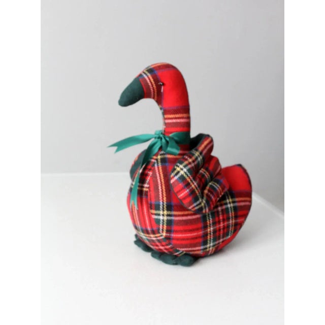 Farmhouse Vintage Christmas Tartan Goose For Sale - Image 3 of 12
