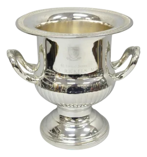 Vintage Silver Plated Trophy Cup Urn Champagne Chiller Ice Bucket Engraved