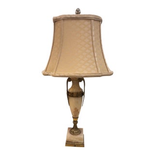 Vintage Petite Alabaster Table Lamp For Sale