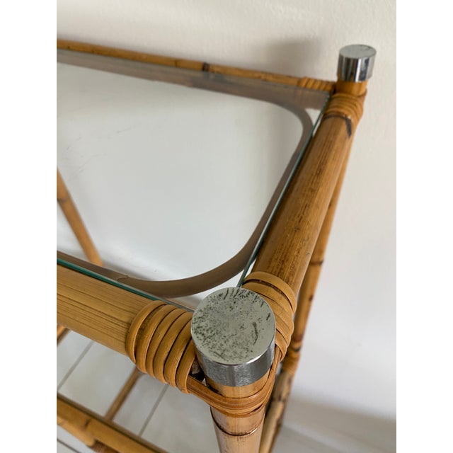 Mid 20th Century Rattan Shelving Unit With Wine Rack For Sale - Image 9 of 11