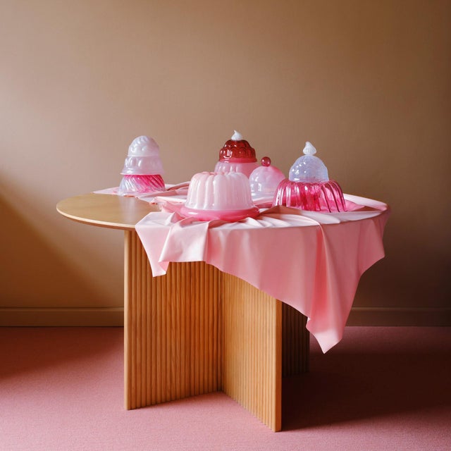 Pink JELLO M Hand-Blown Glass Cloche by Studio Berg For Sale - Image 8 of 15