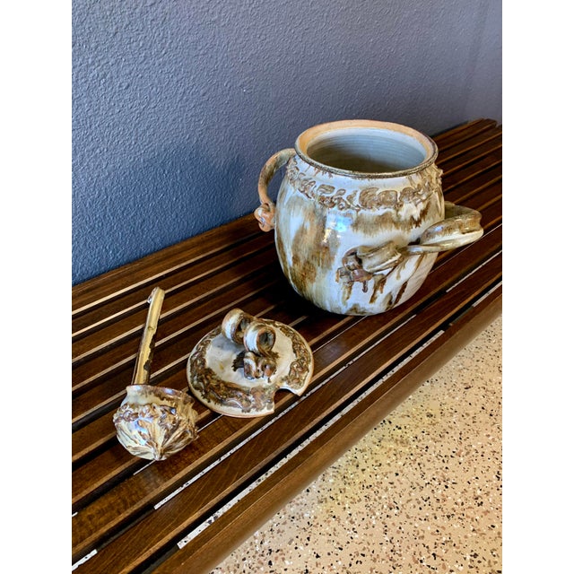 Abstract Mid 20th Century Abstract Stoneware Tureen With Ladle For Sale - Image 3 of 13