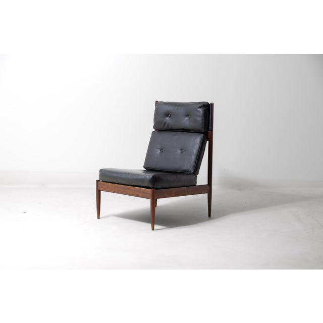 Slender Lounge Chair in Teak, Belgium, 1960s For Sale - Image 6 of 6