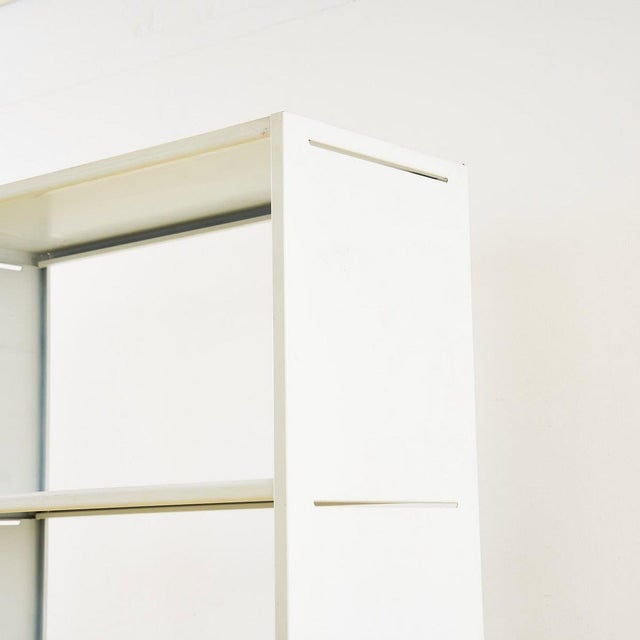 White Lacquered Metal Bookcase For Sale - Image 4 of 8