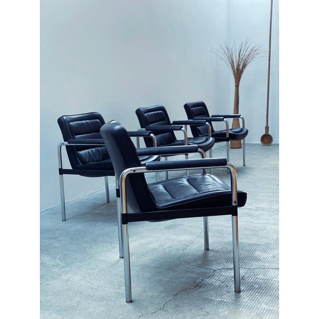 Vintage 8400 Chairs in Leather by Jorgen Kastholm for Kusch & Co., Germany, 1980s, Set of 4 For Sale - Image 10 of 18