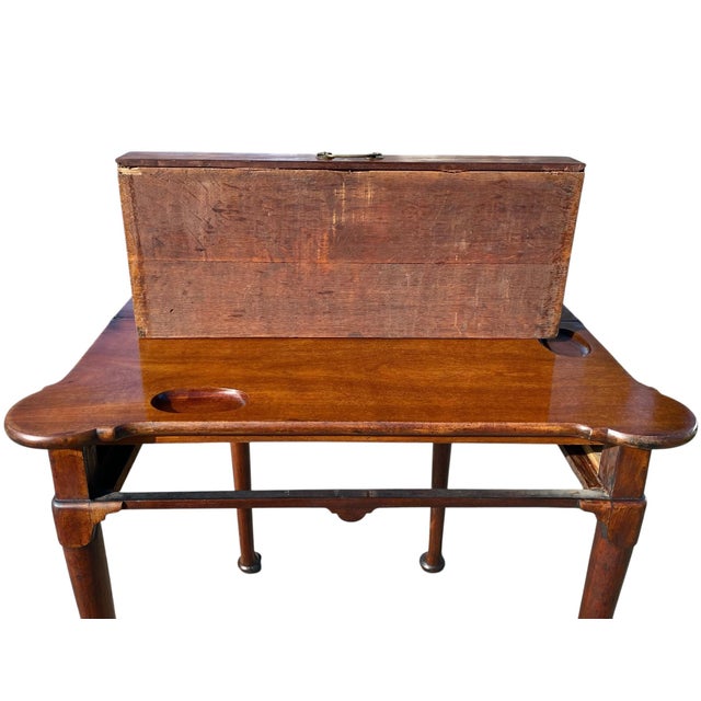 Wood Antique English George III Mahogany Card Table / Console Table With Drawer For Sale - Image 7 of 12