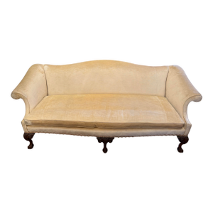 19th Century White Camelback Settee