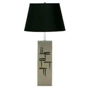 Laurel Brushed Steel Table Lamp With Brazed Farrier Nail Appliques