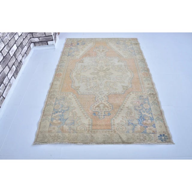 1950s Oushak Handknotted Wool Carpet For Sale - Image 5 of 10