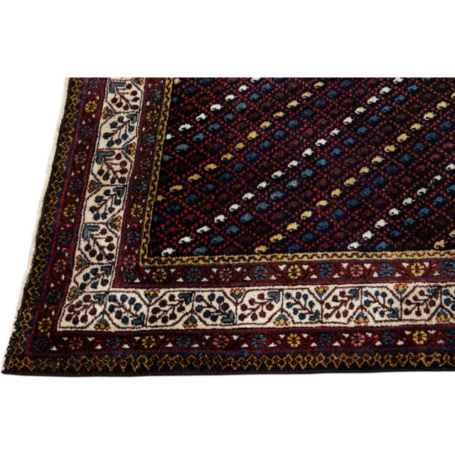 Multicolor Vintage Kurd Handmade Geometric Designed Wool Runner For Sale - Image 4 of 11