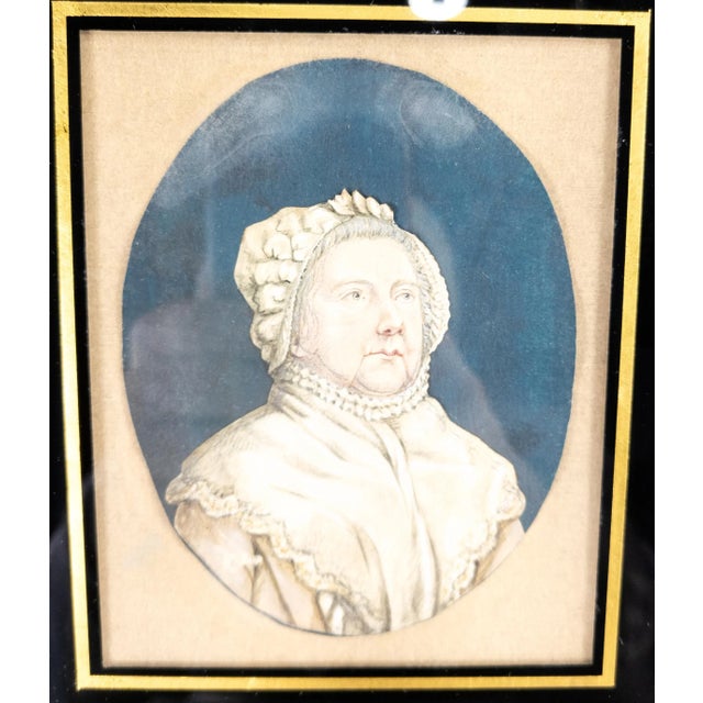 We are selling this well painted miniature 18th century European portrait of a woman. This woman is well dressed in fancy...