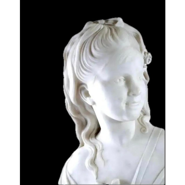 European Marble Bust of a Young Girl For Sale - Image 4 of 11
