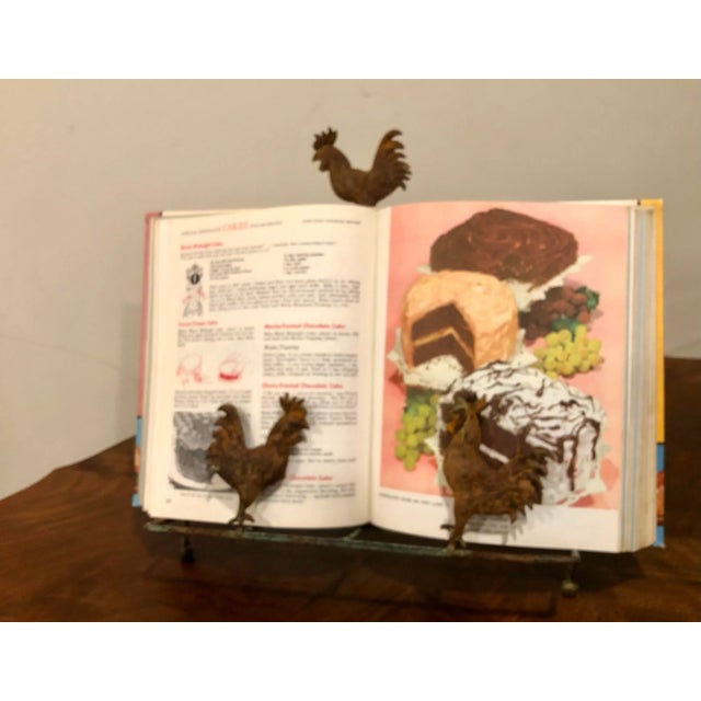 Metal Early 20th Century Antique Primitive Country Metal Cookbook Holder For Sale - Image 7 of 13