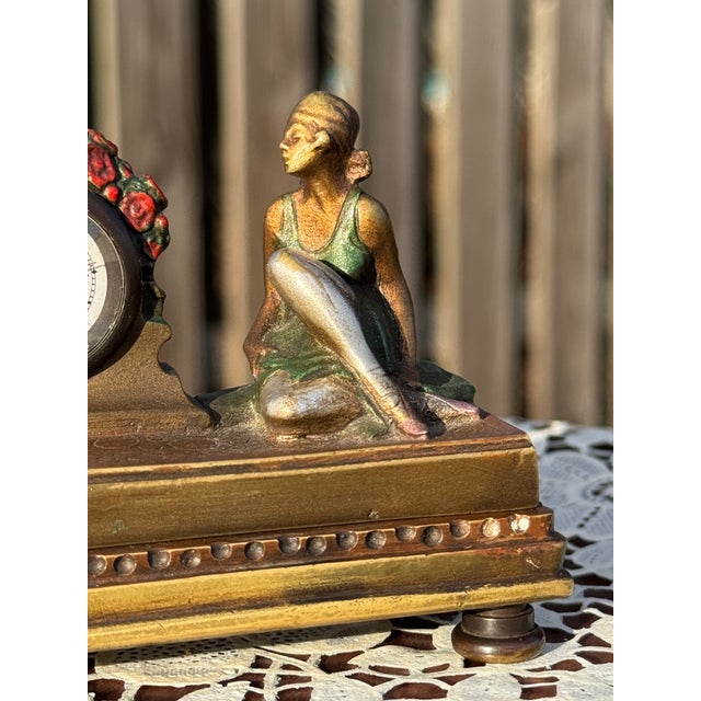 Art Deco Antique "Viennese Bronze" Figurine Ft. Ballerina W/Omega Clock & Erotic Chamber For Sale - Image 3 of 18