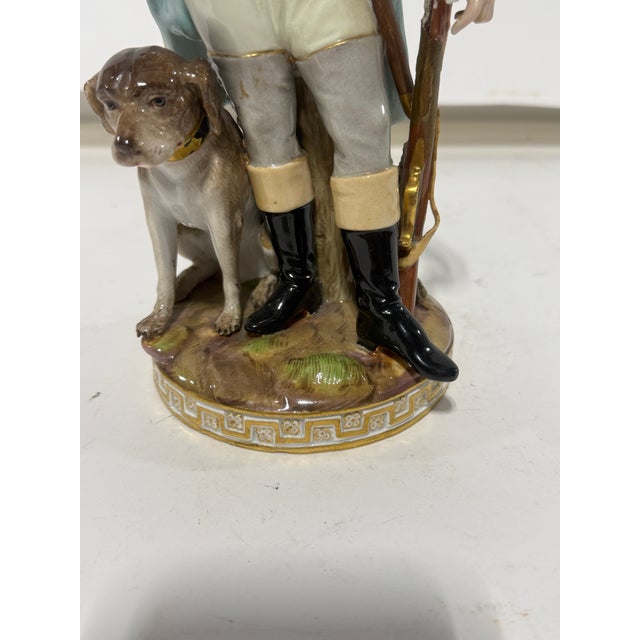 Rare Meissen Hunter With Dog Porcelain Figure Model J80 For Sale - Image 9 of 9