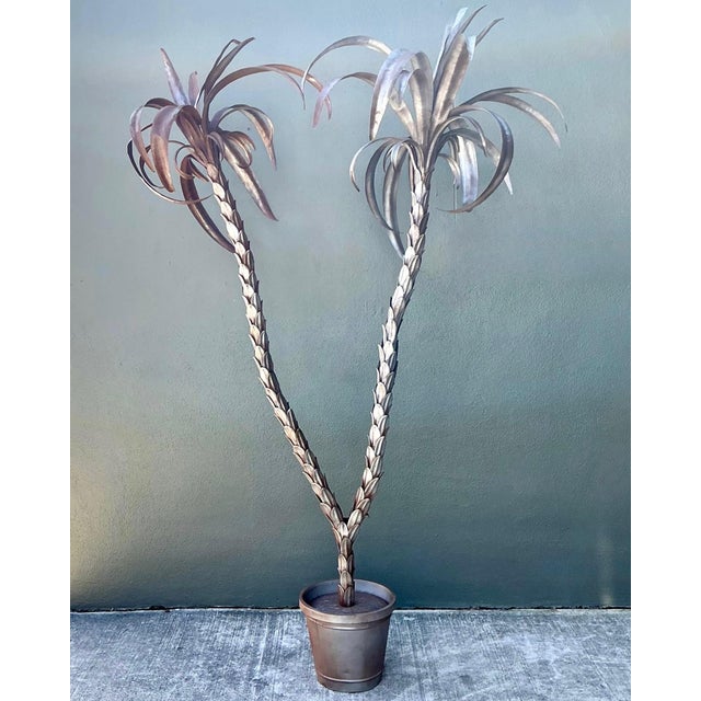 Vintage Italian Silver Tole Palm Tree For Sale - Image 12 of 12