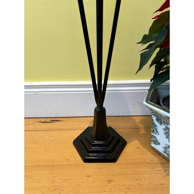 Metal Large Cast Iron Candleholders, Set of 2 For Sale - Image 7 of 9