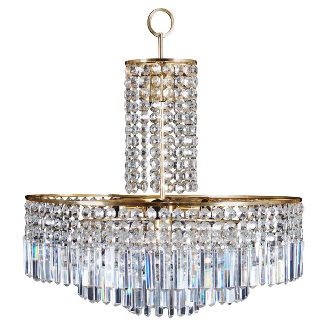 Vintage Cut Crystal Chandelier from Bakalowits & Söhne For Sale