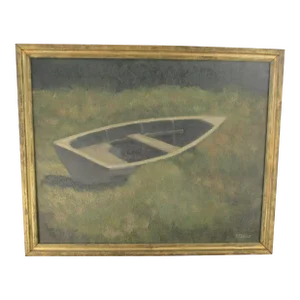 Robert Bliss Painting Boat on Shore Circa Mid-20th