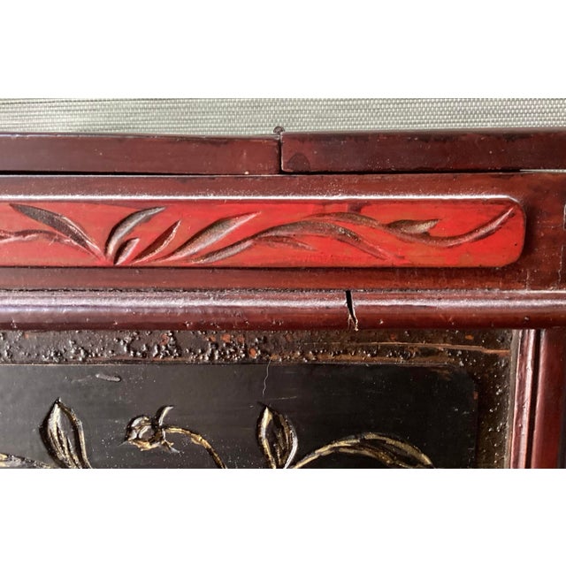 Antique Chinese Wooden Vanity Box W/ Mirror and 3 Drawers, 10 1/4" T X 9 3/8" W For Sale - Image 10 of 12