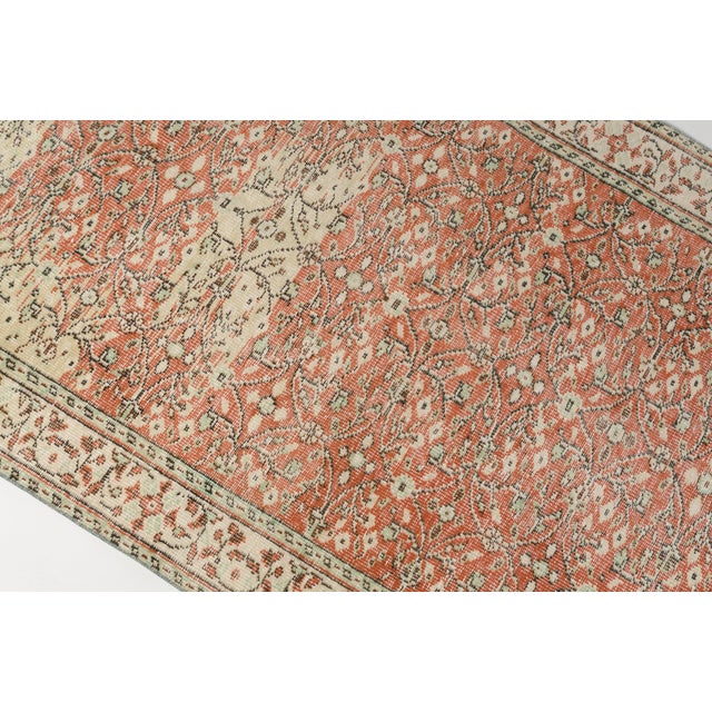 Terra Cotta Vintage Turkish Area Rug, Floral Anatolian Design, Handwoven Wool For Sale - Image 8 of 10