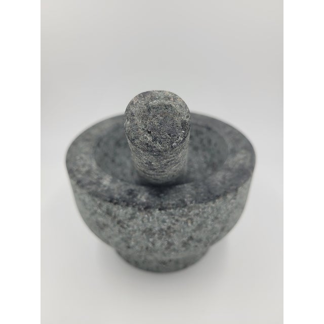 Late 20th Century Granite Mortar and Pestle-2-Piece Set For Sale - Image 9 of 12