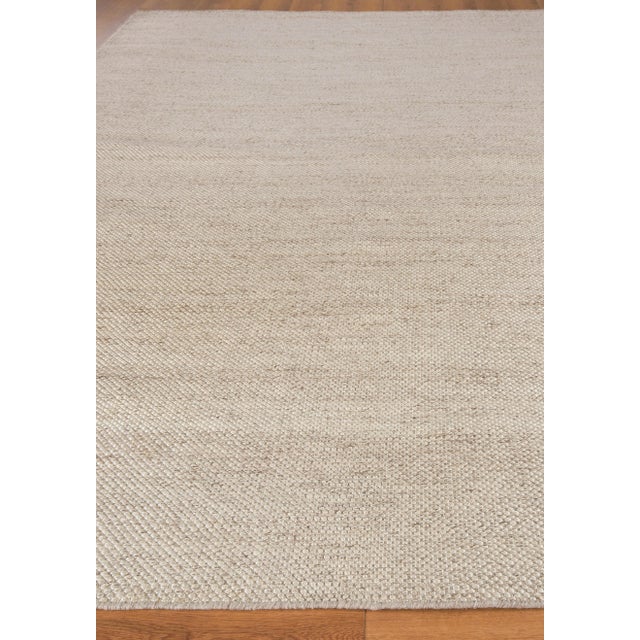 Transitional Exquisite Rugs Tweed Flatweave Handmade PET Yarn Beige Rug-9'X12' For Sale - Image 3 of 7