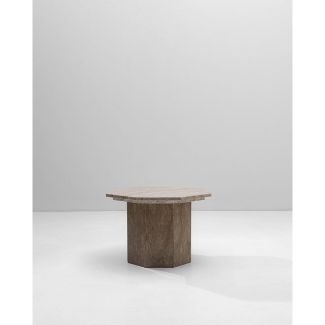 1970s Italian Postmodern Octagonal Marble Pedestal Table For Sale - Image 16 of 18