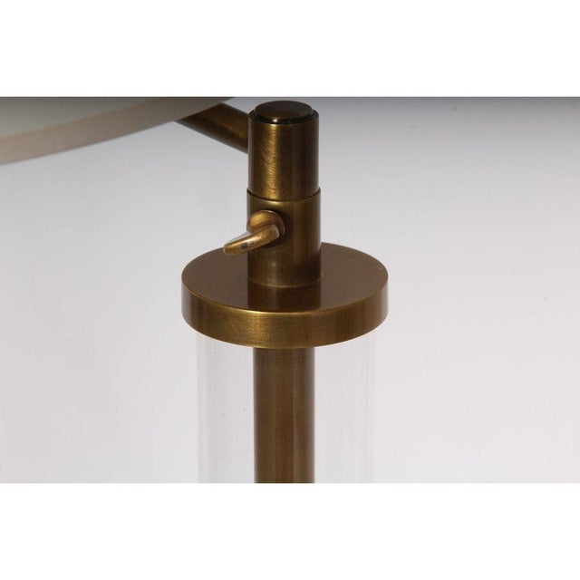 Metal Modern Glass and Brass Adjustable Floor Lamps, a Pair For Sale - Image 7 of 9