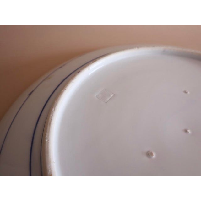 Large Early 20th Century Blue & White Plate For Sale - Image 4 of 5